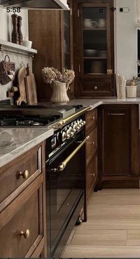 Cabinet stain- Varathane Premium Dark Walnut Oil-Based Fast Dry Wood Stain 0.5 pt black appliances with golden accents