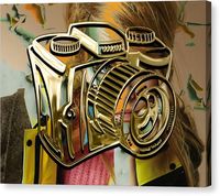 Camera Canvas Print featuring the mixed media Capture Camera Collection by Marvin Blaine