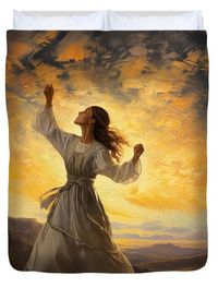 Psalm 150 - Every Breath Praises Duvet Cover by Rolleen Carcioppolo