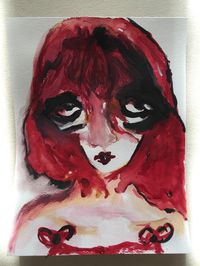 Acrylic On Paper, Original Acrylic Painting, Original Watercolor Painting, Mixed Media Painting, Woman Face Painting, Collectibles, Fine Art by gukgulyguk on Etsy