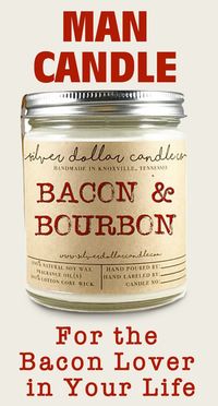 Bacon & Bourbon candle perfect for the bacon lovers everywhere. 100% natural soy wax.  Boyfriend gift.  #ad