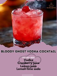 👻🍸 Bloody Ghost Vodka Cocktail—Spook your guests with this eerie and delicious Bloody Ghost Vodka Cocktail. A Halloween must-try! 🎃🕸️ #BloodyGhostVodkaCocktail #HalloweenSips Bloody Ghost Vodka Cocktail Ingredients: Vodka (1 1/2 oz) Cranberry juice (2 oz) Lemon juice (1/2 oz) Lemon-lime soda (1 oz) Ice (as needed) Maraschino cherry (for garnish) Instructions: Shake vodka, cranberry juice, and lemon juice with ice. Strain into a glass and top with lemon-lime soda. Garnish with a maraschino...