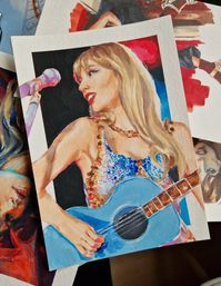 the eras tour, taylor swift, swiftie, taylor swift art, drawing, copic markers, watercolors, art inspo, portraiture, pop culture