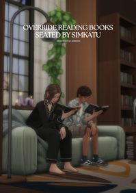 override reading books seated by simkatu | Patreon