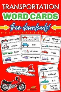 PreKinders features these free printable transportation word cards you can use during a transportation theme. These word cards are very versatile and can be used in so many fun and creative ways in your class! Check out PreKinder's ideas to use these!