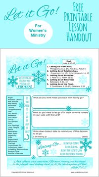 Let it Go Lesson Printable (Creative Ladies Ministry)