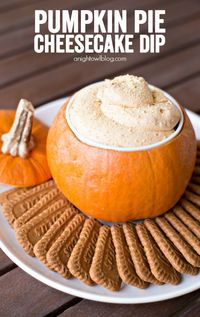 This Pumpkin Pie Cheesecake Dip is a breeze to make and the perfect sweet holiday appetizer!