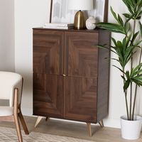 Uncover a quality of rustic tenderness in your space with the lovely Graceland shoe cabinet. Made in Malaysia, this mid-century inspired piece consists of a sturdy wood frame exhibiting a vibrant grain design.