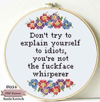 Funny Cross Stitch Pattern you're Not the Fuckface | Etsy