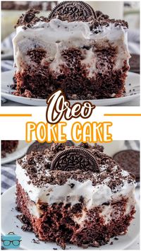 Oreo Poke Cake is the recipe that started the poke cake rage! Chocolate cake mix, Oreo Pudding and whipped topping. Everyone will ask you for this recipe!