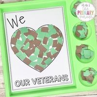 Easy Veterans Day craft for kids to do in November for a patriotic Veterans Day celebration.