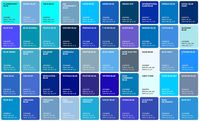 100 Blue Shades Color Poster Wall Art Color Chart & Sheet - Etsy