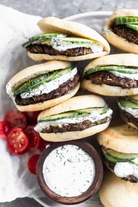 Mini Lamb Burgers with Dill Greek Yogurt - Cooking for Keeps