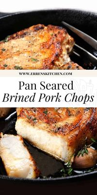 Learn everything you need to know with this complete guide on how to make perfect Pan Seared Brined Pork Chops every time.