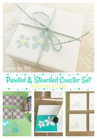 Start with coasters from the dollar store and give them a pretty makeover for a Mother's Day Gift. #mothersdaygift #steciledcoasters #springcoasters #dollarstorecraft