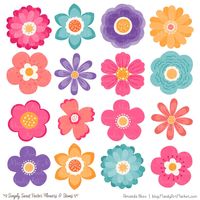 Cute Flowers Clipart in Crayon Box Crayon Box Vector - Etsy.de