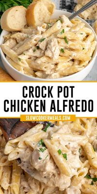 Savor the creamy comfort of this mouthwatering Crock Pot Chicken Alfredo! Tender chicken, al dente pasta, and a velvety Alfredo sauce simmer together in the slow cooker for a dish that's both easy and elegant. Perfect for busy weeknights or special occasions, this recipe will become a family favorite dinner in no time.