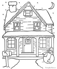 Free Printable Christmas Scene Coloring Pictures!