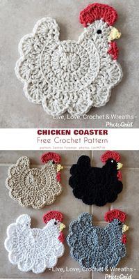 Chicken Coaster Free Crochet Pattern