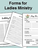 Printable Forms for Ladies Ministry