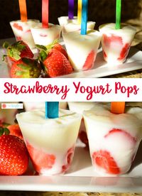 These healthy strawberry yogurt popsicles are the perfect treat for an after school snack or on a hot sunny day. - The Kreative Life