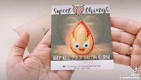 Calcifer plush pin, felt brooch calcifer. May your bacon burn! :)