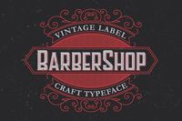 - BARBER FONT

Vintage Barber Label Font.

Fine typeface. With sample label design. In archive you will find sample vector EPS files and font files (OTF and WOFF).