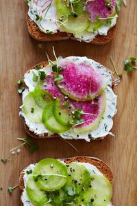 Herbed Goat Cheese & Radish Tartines - Camille Styles