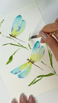 Watercolor dragonfly - easy tutorial for beginners #watercolor #tutorial #dragonfly