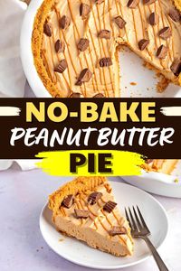 Peanut butter fans delight! This dreamy No-Bake Peanut Butter Pie recipe is super simple with just 6 ingredients. Whip it up in just 20 minutes and then freeze until firm. 