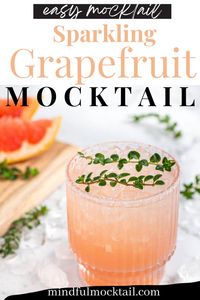 Want to know how to make a super delicious, sparkling grapefruit thyme fizz drink? This is a healthy, refreshing mocktail recipe everyone will obsses over!