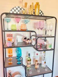 eclectic bar cart set up. #bar #barcartstyling #maximalism #eclipse