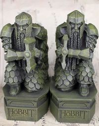 2PCS Statue Bookends The Hobbit :The Desolation of Smaug Lonely Mountain Dwarf | eBay