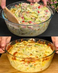 Cauliflower and Vegetable Bake with Sour Cream and Cheese - Greenku Recipes