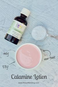 mods: mix dry ingredients together & store in an airtight container to mix with wet ingredients as needed; add rose water and skip the lavender | Easy DIY Calamine Lotion | The Soft Landing®