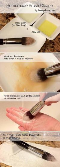 Homemade makeup brush cleaner