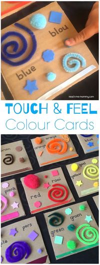 Touch & Feel Colour Cards for preschoolers or sensory kids!