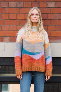 Artisan bohemian natural knitwear - made with hands in Northern Equador There's nothing like an Amano, knits for life  Hand Spun - Hand Dyed - Hand Knitted Colourful landscape design, rolling on to back and sleeves Waves of subtle hues Side splits with dipped hem and rib trims for relaxed fit Turtle neck with fine rib trims Ethically handknitted in the remote region of Cachi in the mountains close to the Columbian border in northen Ecuador 89% of super soft baby alpaca and 11% acrylic UK Size S (8-10) UK Size M (12-14)  UK Size L (16-18) These wonderful hand knits will be collectors pieces one day  Warm, soft, lightweight and completely beautiful, joyful knitwear for your soul