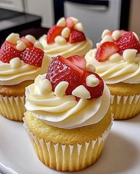 These delightful cupcakes combine the creaminess of white chocolate with the fruity sweetness of strawberries for a dessert that's as gorgeous as it is delicious. Perfect for birthdays, tea parties, or a sweet indulgence any day!