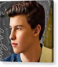 Shawn Mendes Acrylic Print featuring the mixed media Shawn Mendes by Marvin Blaine