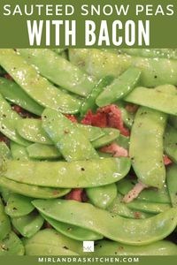 Fall in love with peas again or for the first time! These snow peas are lightly sautéed with bacon and topped with crispy French fried onions! This recipe will teach you how to string peas and cook them to perfection! Everybody loves bacon so this is an easy introduction to peas! #healthy #sidedish #easy #spring