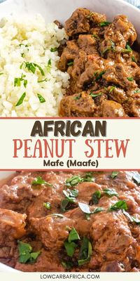 Mafe (or Maafe) is an authentic African peanut stew made in a spicy, creamy peanut and tomato sauce. This is one mouthwatering and appetizing dish you would not be able to get enough of! This peanut stew is gluten-free, keto-friendly, and dairy-free.