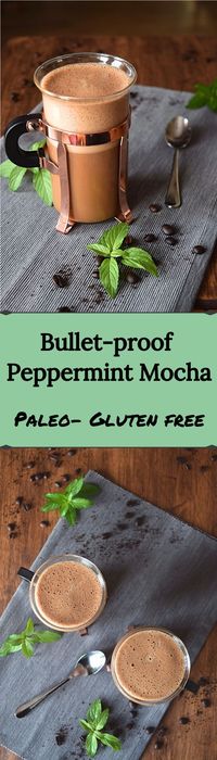 Bullet Proof Peppermint Mocha's are gluten free, dairy free and paleo. Full of chocolaty peppermint goodness - A Stray Kitchen #coffee #paleo #dairyfree #glutenfree #peppermint #mocha #bulletproof #bulletproofcoffee