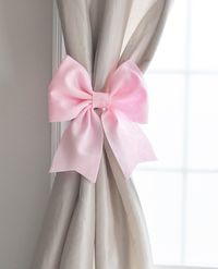 Light Pink Bow Curtain Tie Backs Nursery Curtain Holdbacks – Daisy Manor