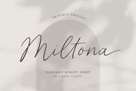 - CALLIGRAPHY FONT

Hello everyone, I would like to introduce Miltona a elegant modern script font.

Miltona can be used for a variety of projects such as branding, photography, invitations, stationery, wedding designs, social media posts, advertising, product packaging, product design and other romantic projects.