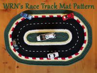 "Inspired by carpet race tracks, this version is great for home or travel!  Perfect for playtime, a small nursery rug or as a display mat for those big kids who still love cars. Finished mat measures: 56cm x 35cm (22\"x14\")   Looking for a larger version? Large Pattern over three feet long, now available: https://www.etsy.com/ca/listing/1119946013/wrns-large-race-track-mat-pattern-pdf Finished WRN Race Track Mats are also available (please see our other listings)  https://www.etsy.com/ca/shop/W