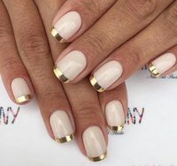 Gold french manicure