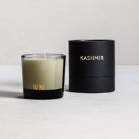 Inspired by the sexy Led Zeppelin riff, Kashmir is a fragrant unisex blend of ethically harvested sandalwood oil, white incense, and dry woody amber oil. Gunpowder and saffron tea notes anchor creamy, soft orientalist spices. Drops of exquisite magnolia flower, vanillin and musk rest in the base to create a powdery haze.  2 oz. soy wax candle Handmade, drink-safe smoke grey vessel 15 hour burn time Proudly hand poured in Chicago, IL  #tatinecandles #moderncandles #candledesign #candlepackaging