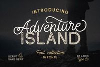 - NAUTICAL FONT

Adventure Island this is a stunning font family that consists of two types of fonts, script and sans serif, and each has 8 weights (Regular, Rough, Halftone, Pressed, Bold, Bold rough, Bold halftone, Bold pressed,). With their help, a lot of options are opened for you to create your projects, both in vintage and in modern style.

These fonts are like twin brothers, they fit perfectly and complement each other. The Script type has flowing shapes and is made to shine and lively for the full hand-signature effect. Sans serif type is also made in monoline and has rounded corners and smooth lines.