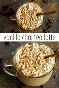 Start your mornings or enjoy your afternoons with this easy Vanilla Chai Latte Recipe. You'll save so much money making your own at home rather than buying from the local coffee shop! Simple ingredients are needed and just a few moments of time.